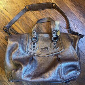Coach Madison Audrey Leather Satchel, Bronze, Purse, Bag